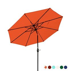 Masvis Patio Umbrella 9 Ft Aluminum Outdoor Table Market Umbrellas With Push Button Tilt and Cra ...