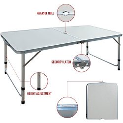 Restonc Aluminum Roll Up Folding Portable Camping Table Picnic Dining Set Patio Outdoor