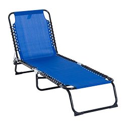 Outsunny 3-Position Portable Reclining Beach Chaise Lounge Folding Chair Outdoor Patio – D ...