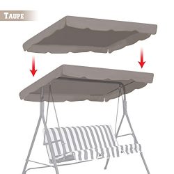 BenefitUSA Outdoor Patio Swing Canopy Replacement Porch Top Cover for Seat Furniture (65″x ...