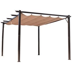 Outsunny 10′ x 13′ Aluminium Outdoor Pergola Gazebo Backyard Canopy Cover Square Sun ...