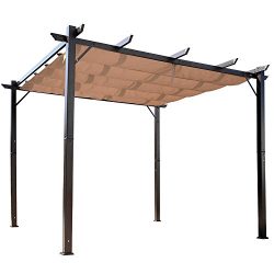 Outsunny 10′ x 10′ Aluminium Outdoor Pergola Gazebo Backyard Canopy Cover Square Sun ...