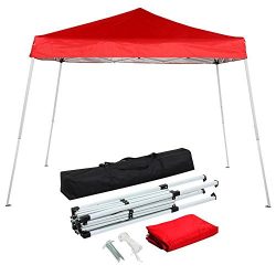 Yaheetech 10×10 Pop-Up Canopy Tent with Carrying Bag, Height Adjustable, Red