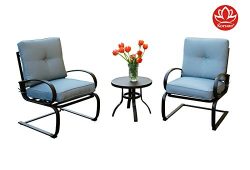 Kozyard Susan 3 PCs Patio Bistro Set Outdoor Furniture for Patio, Garden, and Yard with Cushione ...