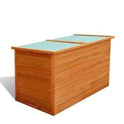 Daonanba Garden Storage Box Outdoor Wooden Bench Storage Low Cabinet Waterproof