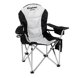 KingCamp Folding Quad Chair Lumbar Back Support Light Weight Portable Deluxe Padded Oversize wit ...