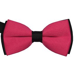 Gazebo Green Pre-Tied Wedding Silky Dual Tone Bow Tie (Fuchsia & Black)