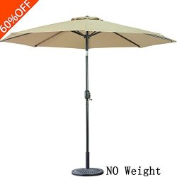 FARLAN Patio Umbrella 9 Ft Outdoor Table Aluminum offset market umbrellas with Push Button Tilt  ...