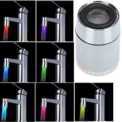 7 Colors Changing Mini Kitchen Bathroom Accessories Cocina Pure Glow LED Light Water Stream Torn ...