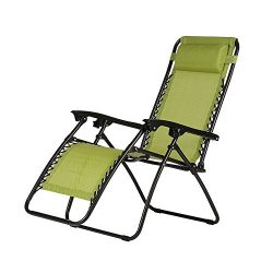 HOME BI Adjustable Zero gravity chair with Pillow, Folding Lounge Recliner Chair for Outdoor/Ind ...