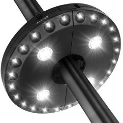 Patio Umbrella Light LATME Cordless 28 LED Night Lights 3 Lighting Mode At 220 lux Battery Opera ...