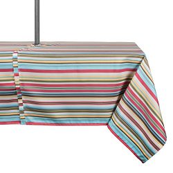 DII Spring & Summer Outdoor Tablecloth, Spill Proof and Waterproof with Zipper and Umbrella  ...