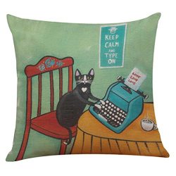 KMG Square Throw Pillowcase, Kimloog Cute Cat Home Sofa Bed Decoration Waist Throw Cushion Cover (R)