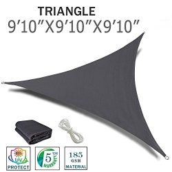 SUNNY GUARD 9’10” x 9’10” x 9’10” Charcoal Triangle Sun Shad ...