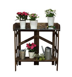 VYTAL Folding Potting Bench/Event Table (Dark Brown)