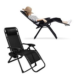 EZcheer Zero Gravity Chair, Supports 330 lbs Heavy Duty Patio Lounge Chair,Comfortable Outdoor C ...