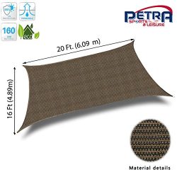 Petra Outdoor Petra’s 20 Ft. X 10 Ft. Rectangle Sun Sail Shade. Durable Woven Outdoor Pati ...