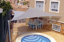 Belle Dura Light Grey 16’x16’x16′ Triangle Sun Shade Sails UV Block for Shelte ...