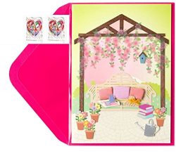 Papyrus Equisite Garden Gazebo Mother’s Day Card with Forever Heart Stamps Bundle