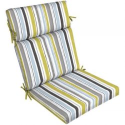 Outdoor Patio Dining Chair Cushion Filled with 100% Superior Polyester with 4 Sets of Ties (Aqua ...