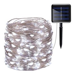 AMIR Solar Powered String Lights, 200 LED Copper Wire Lights, 72ft 8 Modes Starry Lights, Waterp ...