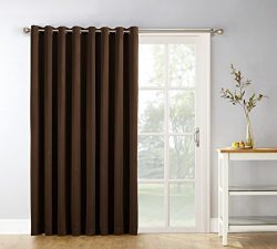 Sun Zero Easton Blackout Patio Door Curtain Panel, 100″ x 84″, Chocolate Brown