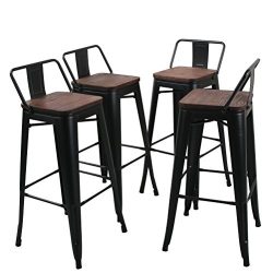 Tongli Metal Barstools Set Industrial Counter Height Stools(Pack of 4) Patio Dining Chair Black  ...