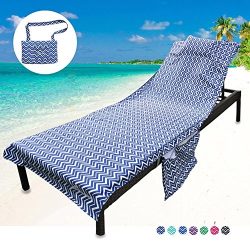 Youlerbu Beach Chair Cover, Patio Chaise Lounge Chair Covers for Pool Outdoor Lounger Chairs and ...