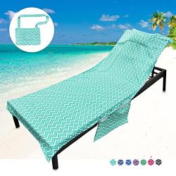 Youlerbu Beach Chair Cover, Patio Chaise Lounge Chair Covers for Pool Outdoor Lounger Chairs and ...