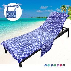 Youlerbu Beach Chair Cover, Patio Chaise Lounge Chair Covers for Pool Outdoor Lounger Chairs and ...