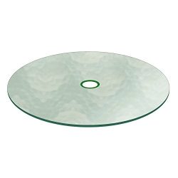 Aquatex Patio Glass Table Top 48″ Round 3/16″ Thick Flat Tempered w/ 2-1/4″ Ho ...