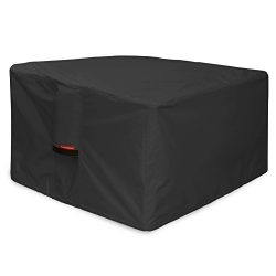 Porch Shield 600D Heavy Duty Patio Square Fire Pit/Table Cover 40 inch, 100% Waterproof, Black