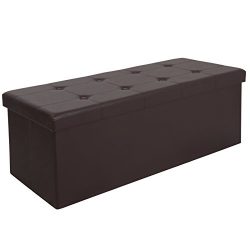 Smartxchoices 43”L Storage Ottoman Bench Folding Storage Bin Foot Rest Stool for Bedroom L ...