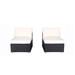 Do4U 3-12 Pieces PE Rattan Wicker Sofa Sectional Sofa Set Outdoor Patio Furniture Set (2 Pieces, ...