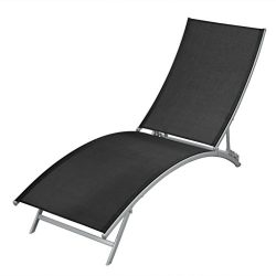 vidaXL Patio Lounge Sun Lounger Chair Curved Recliner Outdoor Garden Textilene