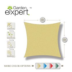 Garden EXPERT 10’x10’Square Knitting Sun Shade Sail for Garden,Outdoor and Patio,Sand