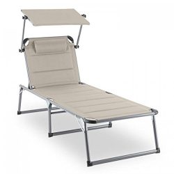 Blumfeldt Amalfi • Outdoor Portable Folding Lounge Chair • 5 Reclining Positions • Sunshade • Er ...