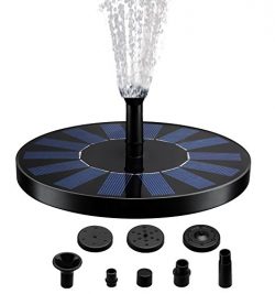 Royalsell Solar Fountain Pump, Free Standing 1.4W Bird Bath Fountain Pump for Garden and Patio,  ...