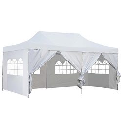 Outdoor Basic 10×20 Ft Pop up Canopy Party Wedding Gazebo Tent Shelter with Removable Side  ...