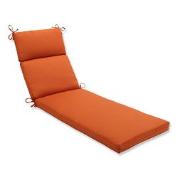 Pillow Perfect Indoor/Outdoor Cinnabar Chaise Lounge Cushion, Burnt Orange