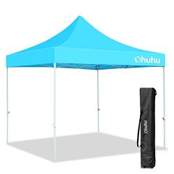 Ohuhu Pop-up Instant Shelter Canopy Tent with Wheeled Carry Bag, 10 by 10 Ft, Sky Blue