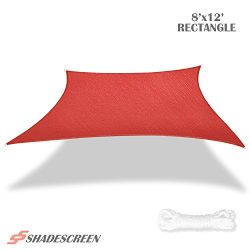 Shade Screen 8′ x 12′ Sun Shade Sail for Patio Backyard Deck UV Block Fabric – ...