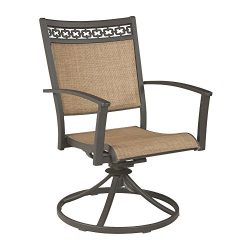 Ashley Furniture Signature Design – Carmadelia Outdoor Sling Swivel Chair – Set of 2 ...