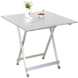 Snail Portable Aluminum Compact Fold-Away Side Table, Outdoor Camping Picnic Dining Table in a C ...
