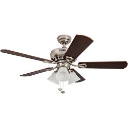 Honeywell Springhill 44-Inch Ceiling Fan with Swirled White Light Shades, Five Reversible Warm C ...