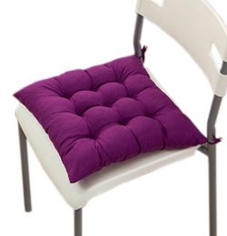 Chair Pads Set Soft Tufted Cotton Padded Seat Cushions With Ties Kitchen Dining Purple