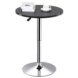 Topeakmart Pub Table Adjustable 360 Swivel Round Bar Table
