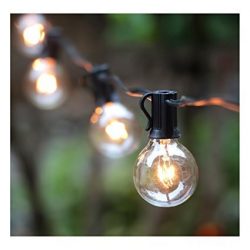 25FT G40 Globe String Light with 25 Clear Bulbs, Outdoor Market Lights for Outdoor and Indoor De ...