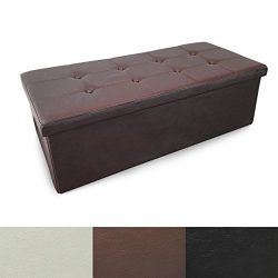 casa pura Large Folding Ottoman with Storage | Luxury Upholstered Storage Bench for Bedroom & ...