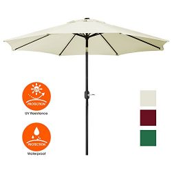 UHINOOS Patio Umbrella, 9 Ft Durable Alloy and Ribs outdoor umbrella,  Made of 100% durable poly ...